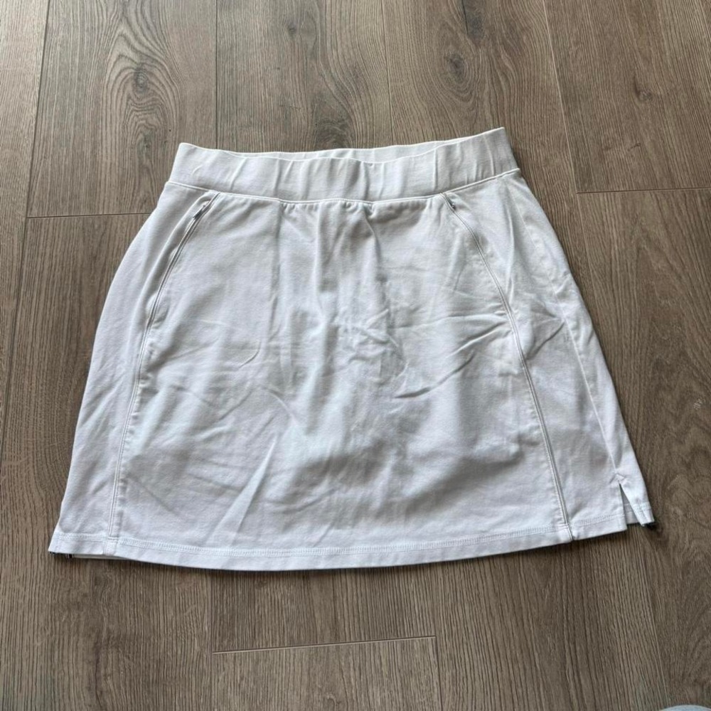 Talbots White Skort Women's Medium Zip Pocket Golf Tennis Skirt Activewear